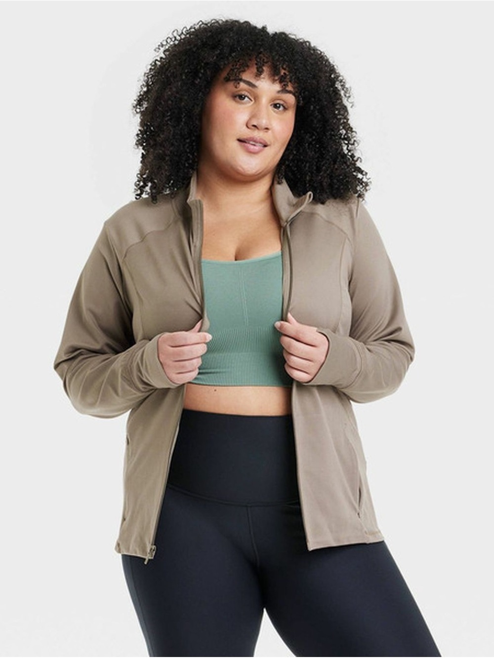All in Motion Women's Full Zip Jacket - Taupe XXL